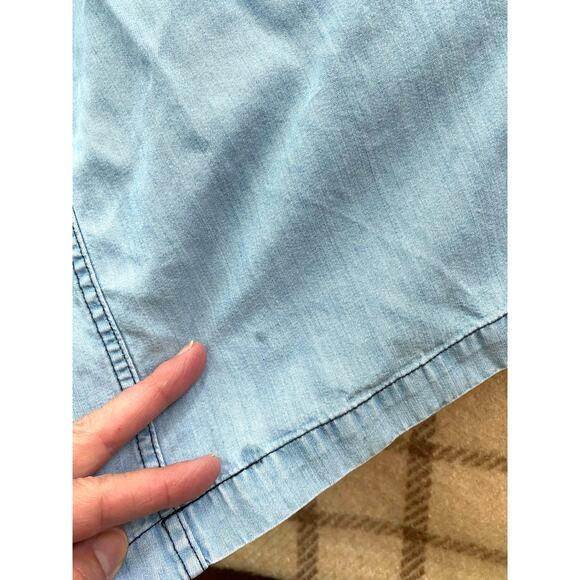 Sweaty Betty $128 Dusk Chambray Blue Wide Leg Culottes Cropped Pants XS EUC - Picture 10 of 13